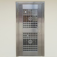 Porte de sécurité de luxe en acier inoxydable de style moderne, entrée avant antivol pour maisons et villas résidentielles, ouverture manuelle intérieure