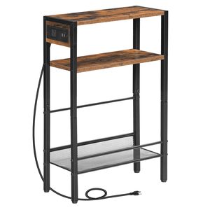 Armoire de rangement étroite pour la maison avec station de charge, organisateur compact avec ports USB et prise de courant, rangement multifonctionnel de chevet - Product Image 1