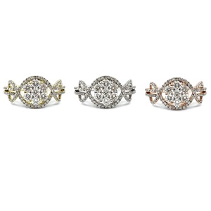 Chine Direct Usine Bijoux Top ventes Meilleure Qualité 14k Solide Or Blanc Diamant Naturel Rond Twist Anneaux Cluster Pour Cadeau - Product Image 4