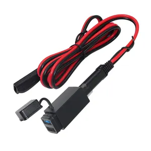 12V 9V 2A 5V 3A Chargeur Rouge Et Noir Prise SAE Câble USB Adaptateur Étanche Moto Électrique prise de Courant de voiture Charge