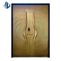 Porte d'entrée moderne personnalisable en aluminium moulé gravé, style luxe léger et minimaliste, double, antivol, pour villa, 1 pièce