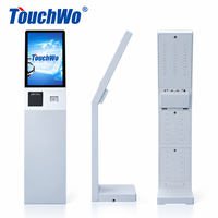 Kiosque en libre-service tactile 21,5 pouces FHD 1920x1080 PCAP 10 points, Android 11 12 14 avec imprimante thermique 80 mm, lecteur RFID