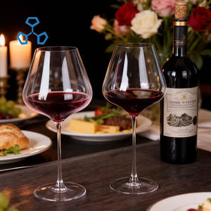 Gobelets à vin rouge à long pied élégants et haut de gamme pour hôtel, bar et restaurant, transparents, modernes, durables, avec logo personnalisé - Product Image 3