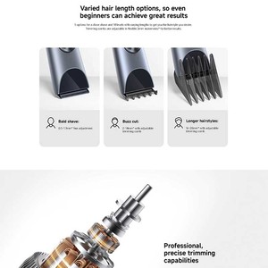 Cortadora de Pelo Xiaomii 2, Cuerpo de Plástico, 3W, Batería de Iones de Litio Recargable por USB, Resistente al Agua IPX7, 180 Minutos de Autonomía, 19 Ajustes de Longitud, Uso en Viajes - Product Image 4