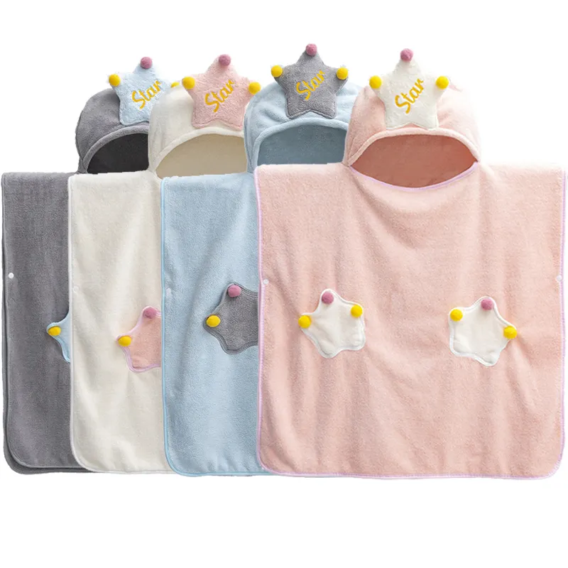 Goedkope Producten Badjas Modern Bad Koraal Fleece Poncho Baby Hooded Handdoek