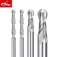 4mm/6mm Schaft 2-Klingen Spiral-Kugelfräser aus Wolframkarbid 45HRC CNC-Fräser Holzfräser ODM OEM