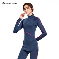 Alpine PRO, conjunto de ropa de esquí transpirable de secado rápido para mujer, ropa interior térmica de invierno sin costuras hecha de lana Merino