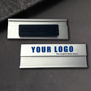 Logo <span class=keywords><strong>en</strong></span> métal <span class=keywords><strong>en</strong></span> <span class=keywords><strong>gros</strong></span> Officier badge magnétique <span class=keywords><strong>bureau</strong></span> plaqué étiquettes nominatives avec épingle - Product Image 6