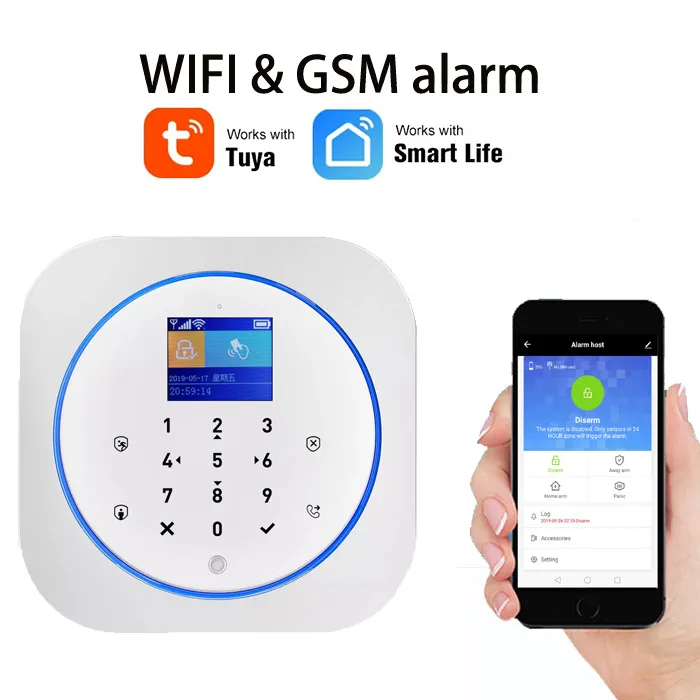 WIFI GSM Home Security Alarm System With Wireless Keyboard & Motion Sensor Burglar Anti Theft TUYA APP Remote Control Smart Kit