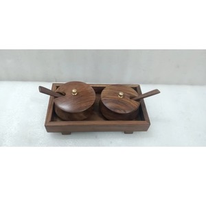 Premium Quality Wooden Spice <b>Box</b> Handmade Natural Wood <b>Masala</b> Dabba with Lid for Kitchen Storage and Use Available For Sale - Product Image 6