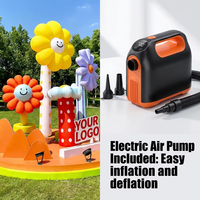 YTSF-D6 Modèle de fleur gonflable personnalisé avec piédestal, thème floral, pour activités extérieures, cour et publicité gonflable