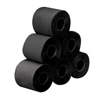 Rouleau de papier toilette noir gaufré imprimé, économique, pour salle de bain