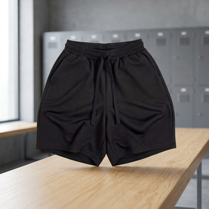 Pantalones Cortos Deportivos Negros Z24, 530GSM, Estilo Jersey con Forro Polar Orgánico, Transpirables - Product Image 3
