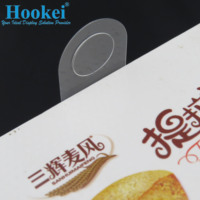 Étiquette en plastique transparent rectangulaire pour emballage alimentaire, type Hang Tab, pour pain croustillant Kavli Hearty Thick Natural Whole Grain.