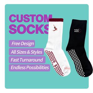 CMAX Muestra Gratis Bordado Personalizado MOQ Bajo Calcetines de Pilates Premium para Mujer Calcetines Antideslizantes de Algodón para Yoga y Deporte con Agarre - Product Image 2