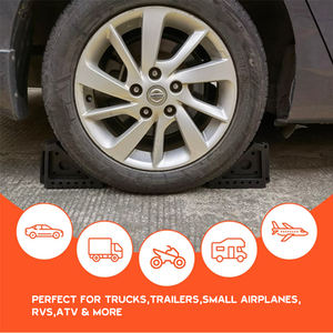 Cale de roue en caoutchouc robuste pour remorque de camion voiture bloc anti-dérapant bouchon de pneu avec boulon à œil cravate poignée produit de chaussée - Product Image 5