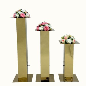 Nuevo Diseño de Soporte para Flores de Acrílico Dorado para Decoración de Mesa, Centro de Mesa para Bodas - Product Image 1