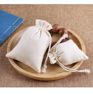 Pochette en coton écologique avec logo personnalisé, sac en toile de coton calicot imprimé avec cordon de serrage double - Product Image 2