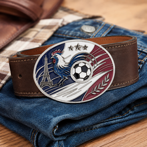 Hebilla de cinturón metálica con temática de fútbol, de aleación de zinc, con soporte para cerveza, regalo para aficionados al fútbol, recuerdo de fiesta, venta al por mayor - Product Image 1