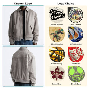 เสื้อแจ็คเก็ตผู้ชายคุณภาพสูง กันลม กันน้ำ สำหรับกิจกรรมกลางแจ้ง ฤดูใบไม้ร่วง ปิดซิป ปกพับลง โลโก้ด้านหน้า ลายจุด - Product Image 3