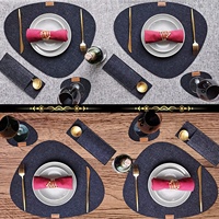 Napperon lavable en feutre antidérapant, 4 tapis de Table en feutre avec 4 dessous de verre et 4 sacs de couverts pour couteau et fourchette, livraison gratuite