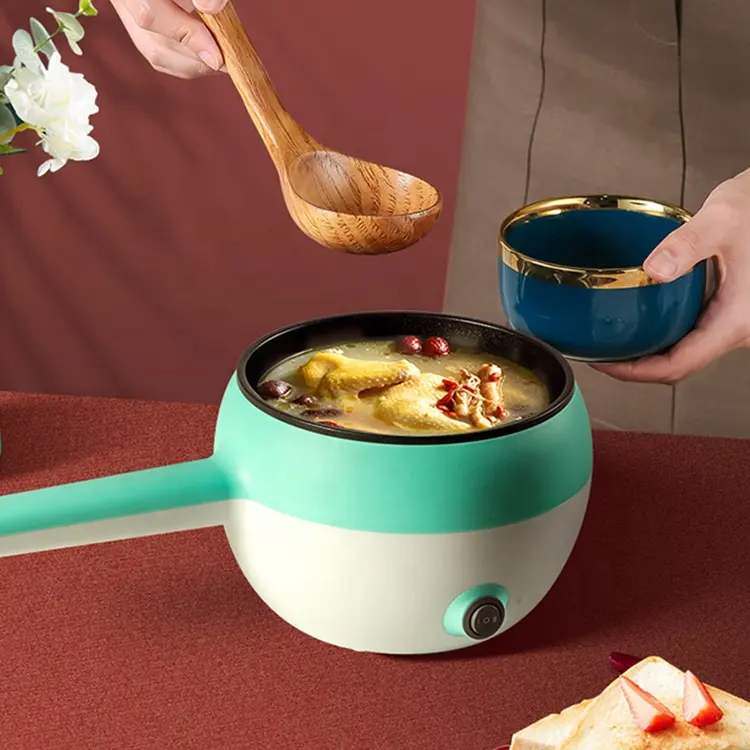 Pequeño electrodoméstico Cocina eléctrica de 1,2 litros Mini olla de cocina antiadherente multiusos Ollas de fideos