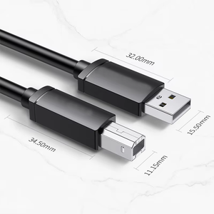 <span class=keywords><strong>USB</strong></span> 2.0 A/B Kare Yazıcı Veri Kablosu Saf Siyah Bakır 4 Çekirdekli Korumalı <span class=keywords><strong>USB</strong></span> B - <span class=keywords><strong>USB</strong></span> A Kablosu - Product Image 6