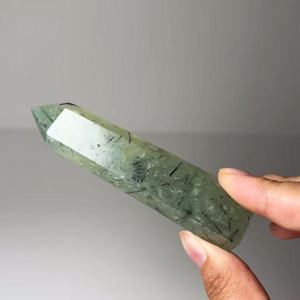 หินเพรนไนต์สีเขียวแกะสลักด้วยมือคุณภาพสูง หินคริสตัลปลายแหลมทรงหอคอย หินกึ่งมีค่า สำหรับวิคคา เรกิ เฟิงชุย ตกแต่งบ้าน - Product Image 4