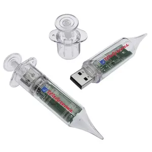 定制标志注射器形状笔式驱动器USB 2.0注射器USB闪存驱动器医疗礼品