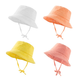 ZG Unisex Kinder Fischerhut algodón orgánico recién <span class=keywords><strong>nacido</strong></span> sombrero personalizado bebé niña y niño muselina sombreros de cubo gorras para <span class=keywords><strong>verano</strong></span> - Product Image 5