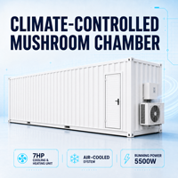 Système de réfrigération R404a pour conteneur de culture de champignons, température réglable de 5 à 25°C pour le contrôle climatique des serres de champignons