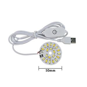 Lampu buku meja LED USB 1.5M, lampu dengan 3 warna 3W 10W saklar sentuh dapat diredupkan ukuran Mini untuk kamar tidur membaca atau lampu malam - Product Image 1