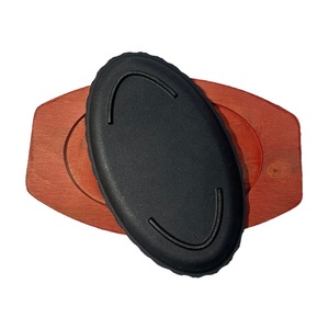 Fajita à steak en fonte Poêle à frire Plat chaud Assiette à grésiller Plateau de service avec socle en bois 8 ''10'' 12'' - Product Image 3