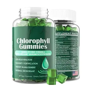 Biocaro chất diệp lục Gummies chlorophyllin chiết xuất Gummy với vitamin và kẽm Weightloss Gummies cho năng lượng tăng cường và giải độc