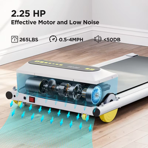 Máy chạy bộ di động nhỏ gọn dành cho nhà ở, căn hộ, phòng khách và phòng ngủ, động cơ êm ái, tốc độ điều chỉnh được, tập luyện hàng ngày - Product Image 5