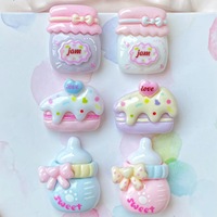 Breloques en résine mignonnes et très demandées sur le thème des desserts et des animaux - Embellissements en résine gâteau/bonbon avec lapin/ours pour coques de téléphone DIY et pinces à cheveux