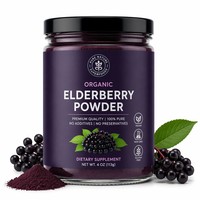 Natuurlijk Wild Vlierbessen Fruitpoeder FVP-37 Voedingskwaliteit Anthocyanine Instant Wateroplosbaar Sappoeder 1kg Trommel/Fles Verpakking