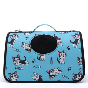 Cute Cartoon Cat Print Soft-Sided Pet Carrier Bag Breathable Zipper Closure for Cats - Product Image 1