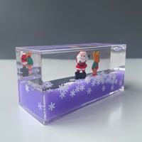 Cube Aqua flottant liquide acrylique avec mini figurine flottante 3D Poids du papier liquide