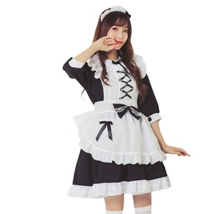 Traje de Sirvienta Estilo Japonés, Vestido Lolita Blanco y Negro, Disfraz de Alicia, Disfraz de Cosplay, Primavera 2025 - Product Image 5