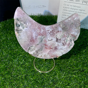 Pierre de guérison en cristal naturel découpant la lune rose d'améthyste pour le cadeau et la décoration - Product Image 4