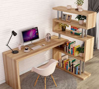 Estantería Esquinera de Diseño Moderno y Escritorio Integrado para Computadora y Escritura, Ideal para el Hogar