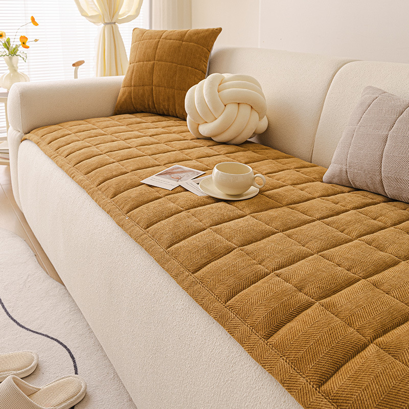 Checkered herringbone pattern - ginger yellow