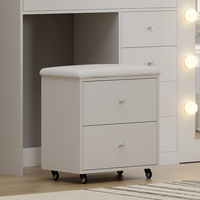 Table de toilette moderne avec miroir éclairé LED, réglable en hauteur, grand rangement, meuble de salle de bain ou de chambre à coucher