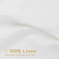 Vente Chaude : Ensemble de draps-housses en lin de lin français naturel uni, délavé à la pierre, pour la literie en gros