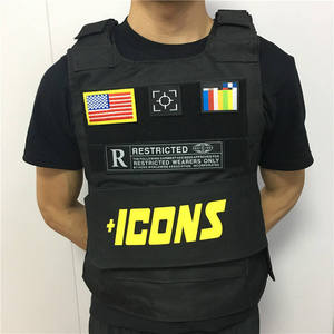 中国メンズオレンジ戦術ベストトレーニング服ヒップホップストリートファッションアイコン戦術ベストパッチ付き