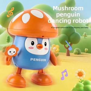 Juguete eléctrico para caminar bailando, pingüino hongo, <span class=keywords><strong>Columpio</strong></span> de dibujos animados, grabación de pingüino parlante para bebé, tiempo de barriga con luces y música - Product Image 2