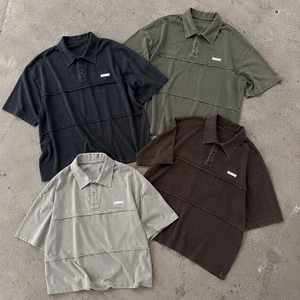 Maglietta 100% Cotone 200GSM <span class=keywords><strong>Oversize</strong></span> <span class=keywords><strong>Polo</strong></span> di Alta Qualità Personalizzabile con Tessuto Largo Stile Hip Hop - Product Image 3