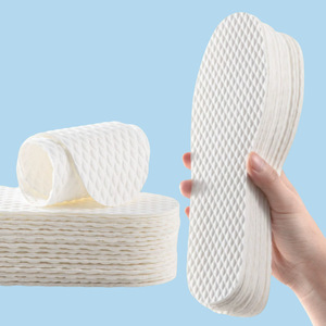 Semelles jetables Hm en pâte de bois 225mm-295mm respirantes, absorbant les odeurs, semelles souples pour chaussures décontractées, utilisation pieds nus - Product Image 1