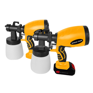 Kit de pulverizador de pintura inalámbrico eléctrico inalámbrico portátil de 18V, 2 uds., pistolas de pulverización de pintura de látex a base de agua alimentadas por batería, 800ml - Product Image 4